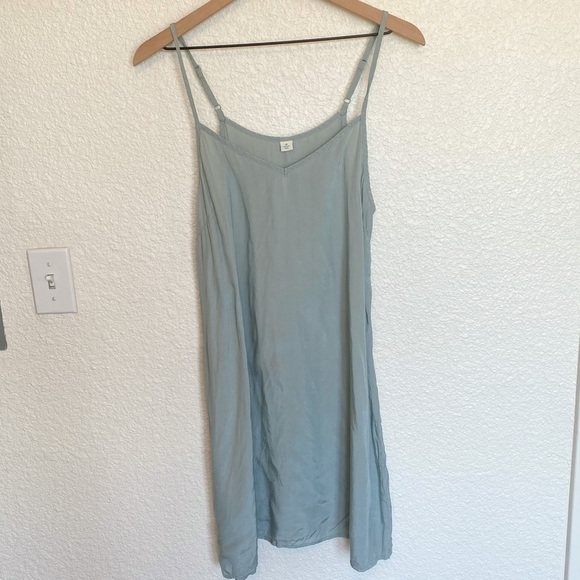 Vintage Inspired Y2K Light Blue Silky Minimalist Slip Dress Medium - Picture 2 of 9